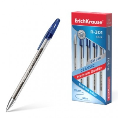 Ручка гелевая Erichkrause R-301 Classic Gel Stick 0,5. синяя (12 шт/уп)